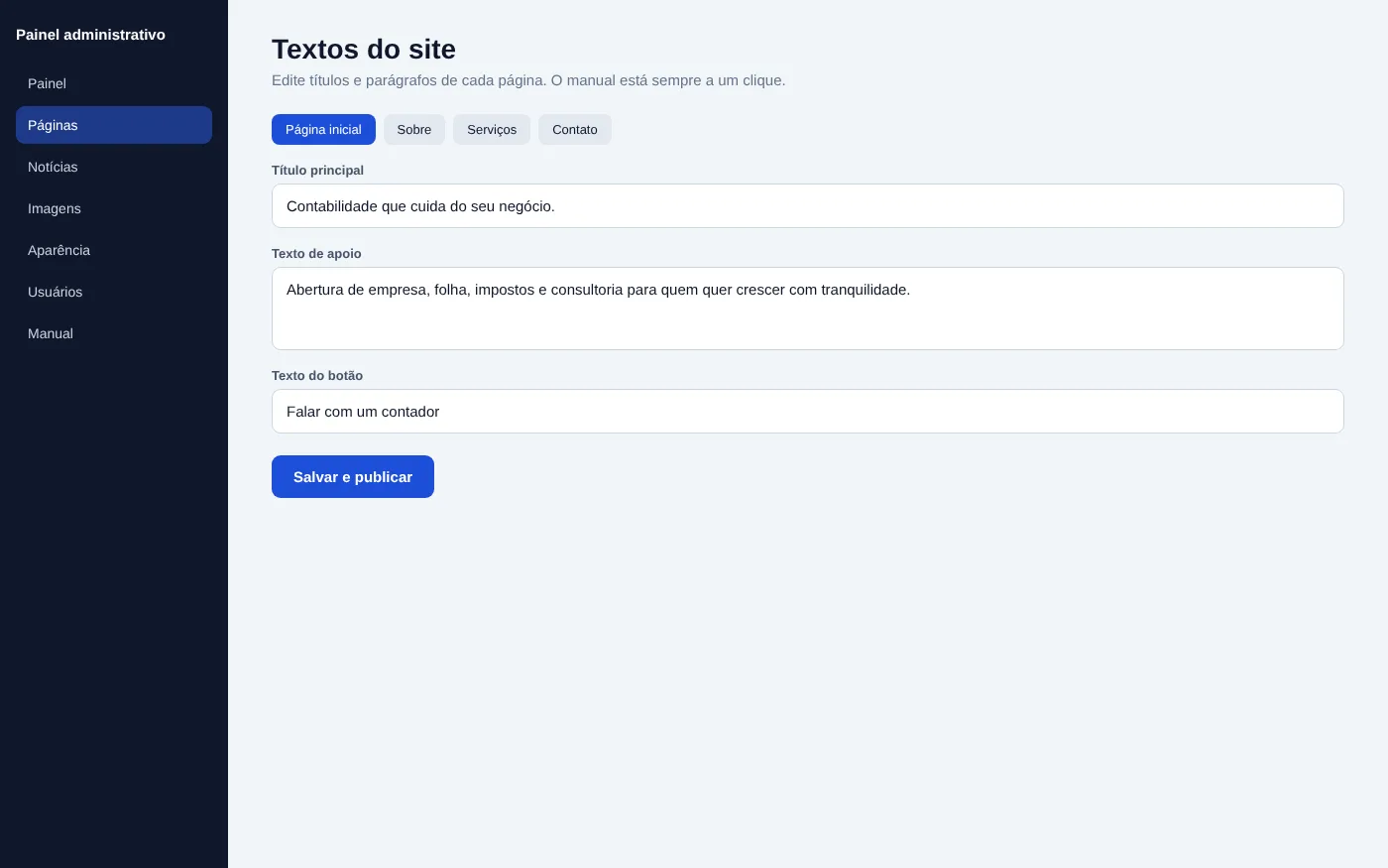 Painel: Edite os textos (ilustração)
