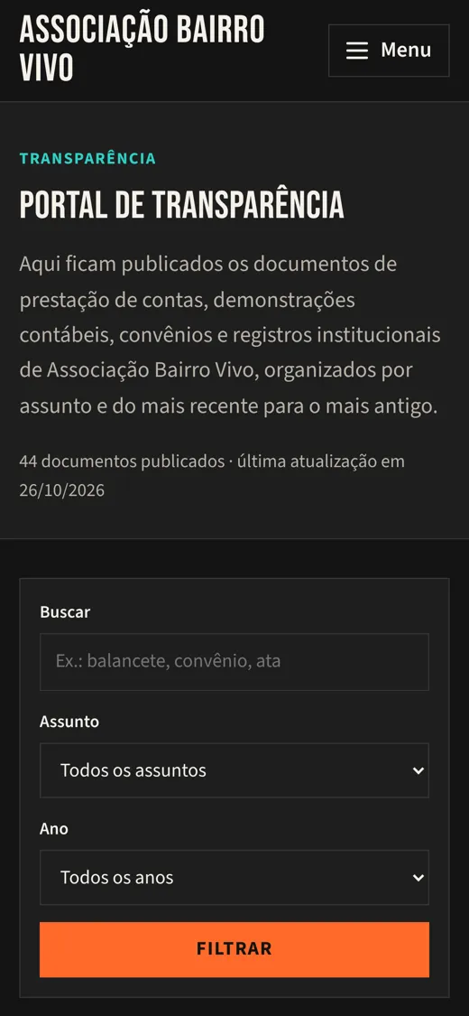 Tema Comunidade no celular